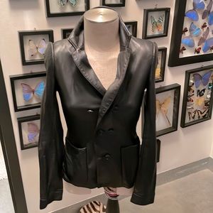 Vintage Balenciaga black leather jacket size 38